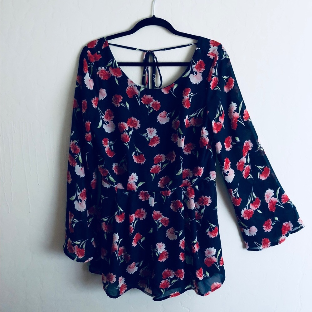Floral Long Sleeve Romper